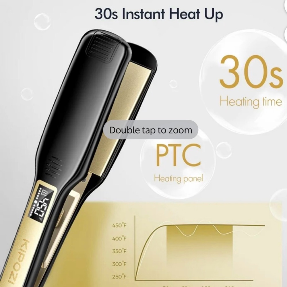 KIPOZI Hair Straightener Flat Iron Ionic Technology 1.75Floating Titanium Plates - Picture 2 of 2